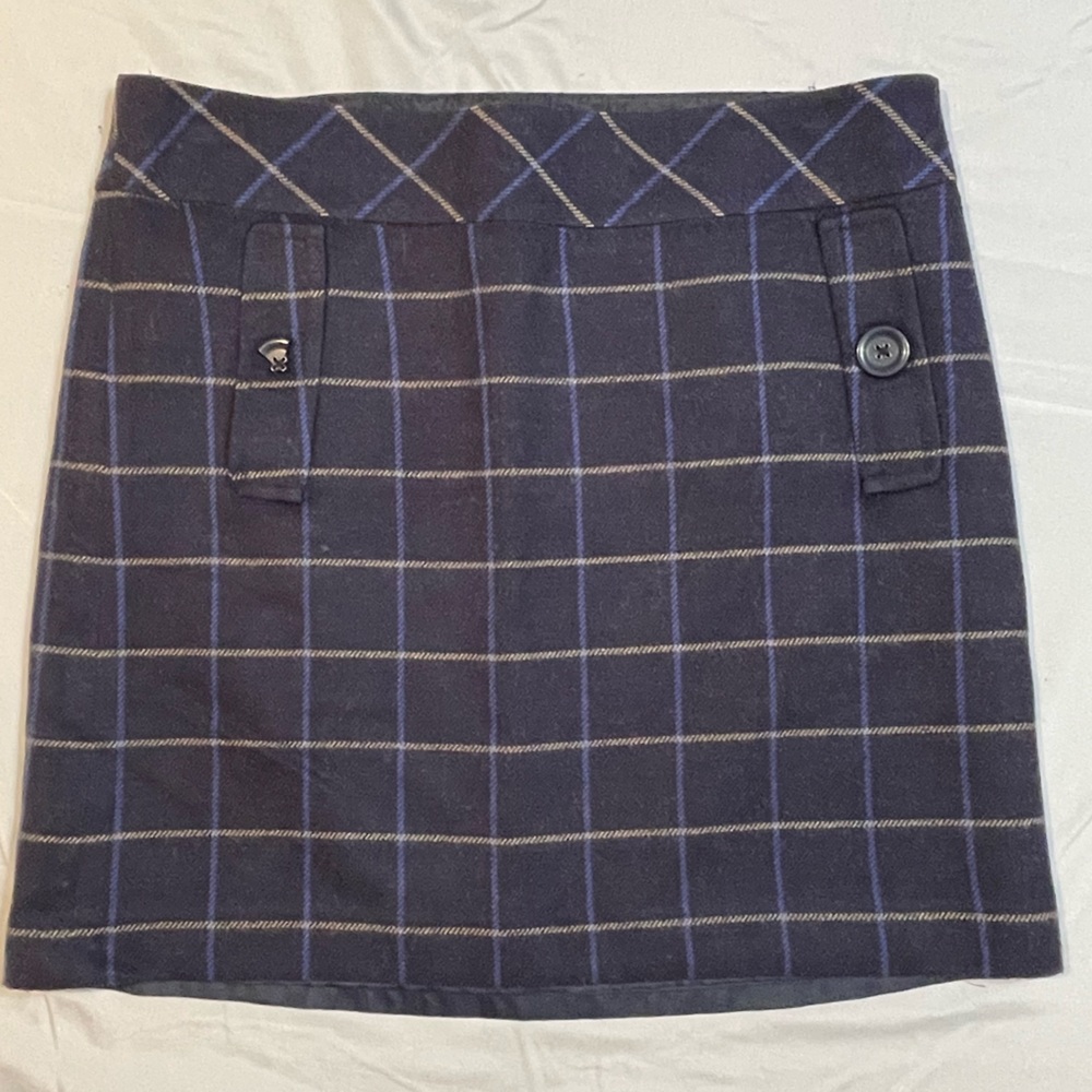 Ann Taylor Lift Blue Plaid Skirt SZ.6
